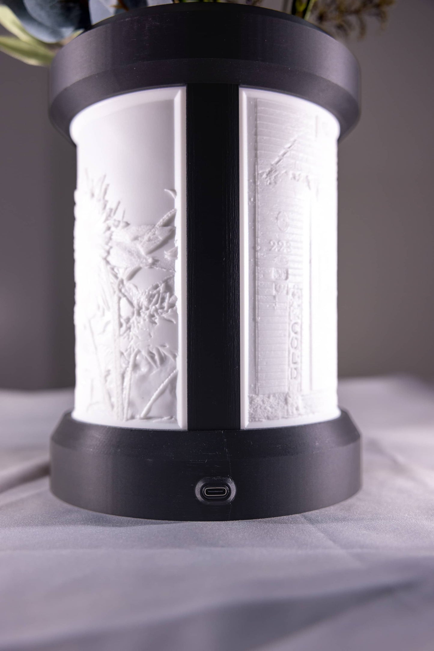 Three Custom Photo Cylindrical Lamp and Flower Vase